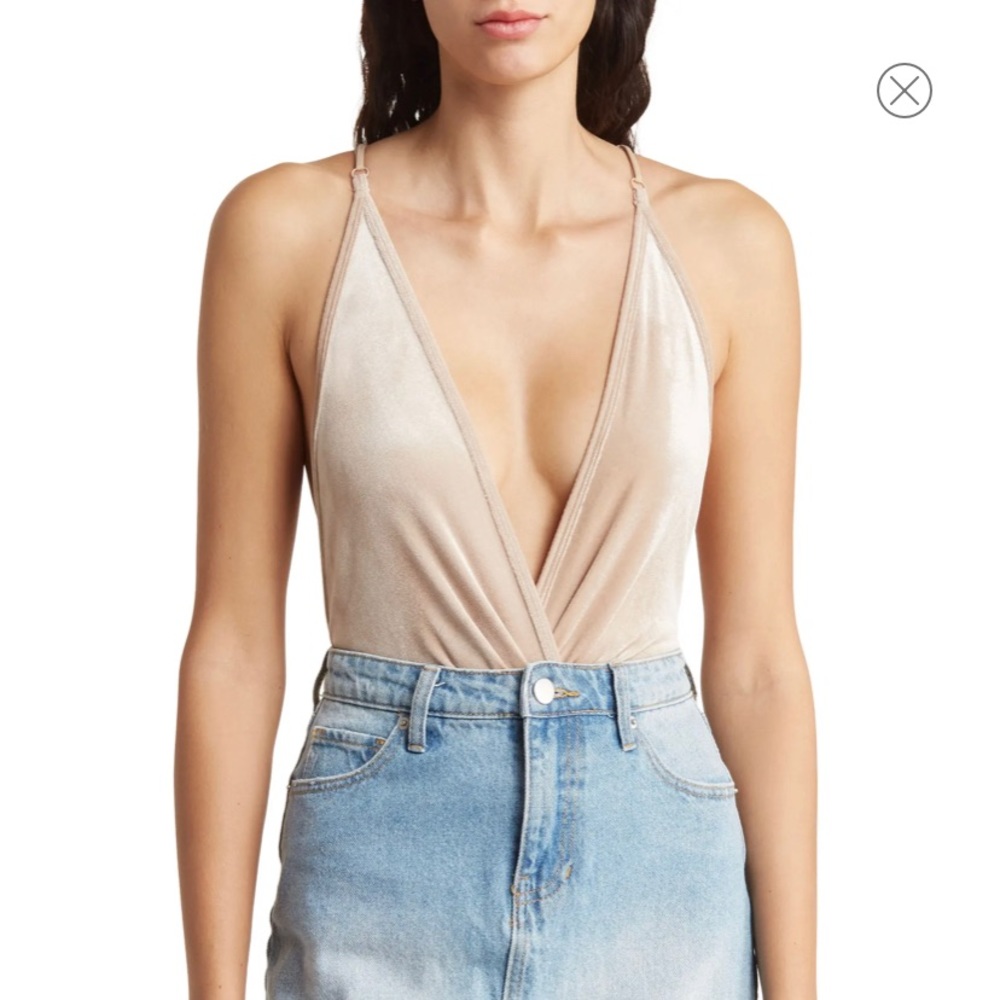 NWT Wishlist Velour Bodysuit, Size Large